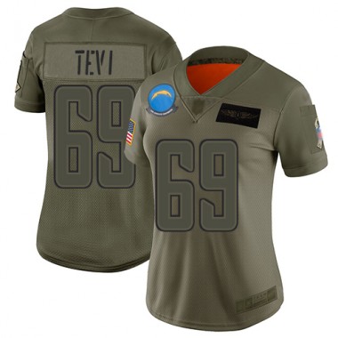Los Angeles Chargers NFL Football Sam Tevi Olive Jersey Women Limited 69 2019 Salute to Service